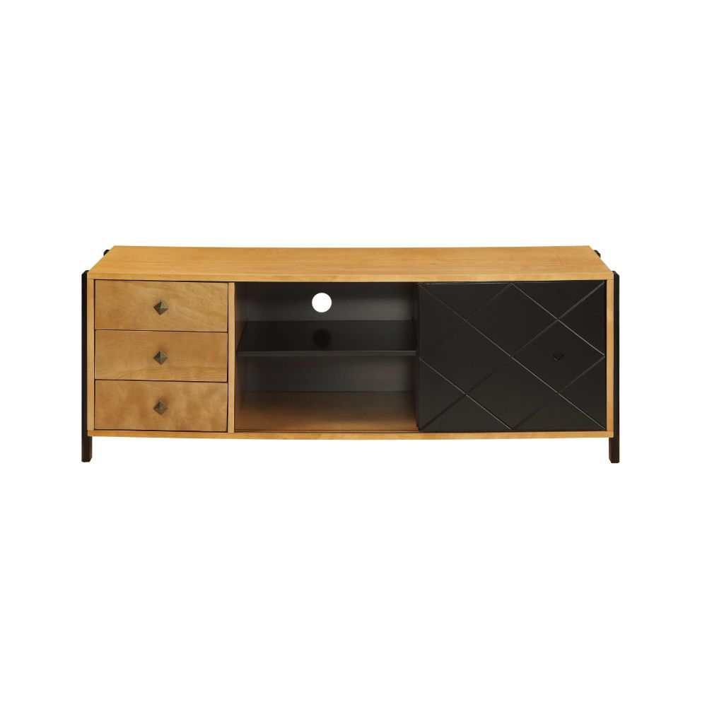 ACME Honna - TV Stand - Natural & Black | Meri Furniture