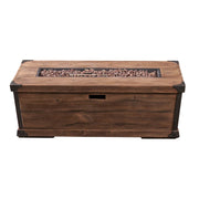 Outdoor Patio Rectangle Gas Burning Fire Pit 50, 000 Btu, Wood Pattern - Brown