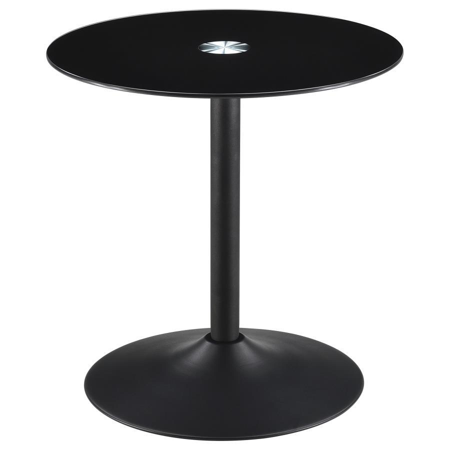 Coaster Fine Furniture Ganso - Round Metal End Table With Tempered Glass Top - Black | Meri Furniture