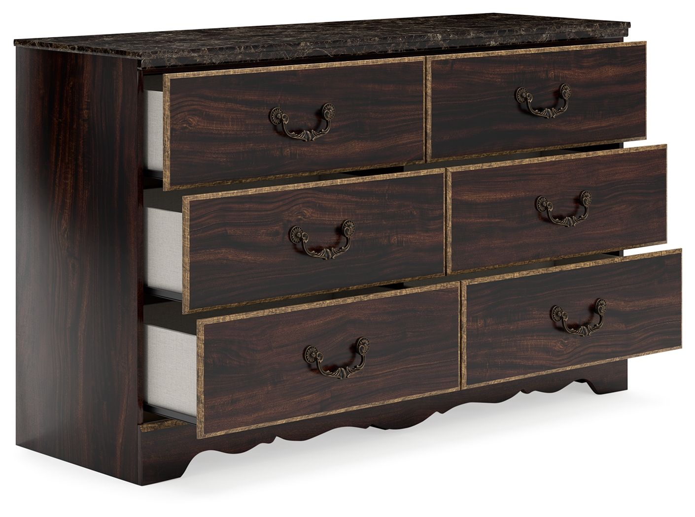 Signature Design by Ashley® Glosmount - Two-tone - Six Drawer Dresser | Meri Furniture