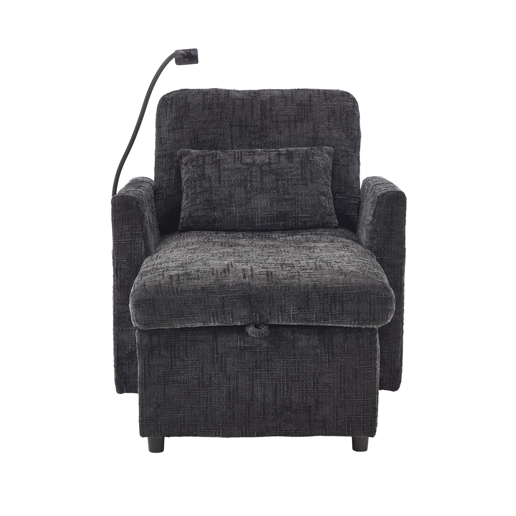 Multifunctional Chenille Recliner Sofa With Storage And Phone Bracket