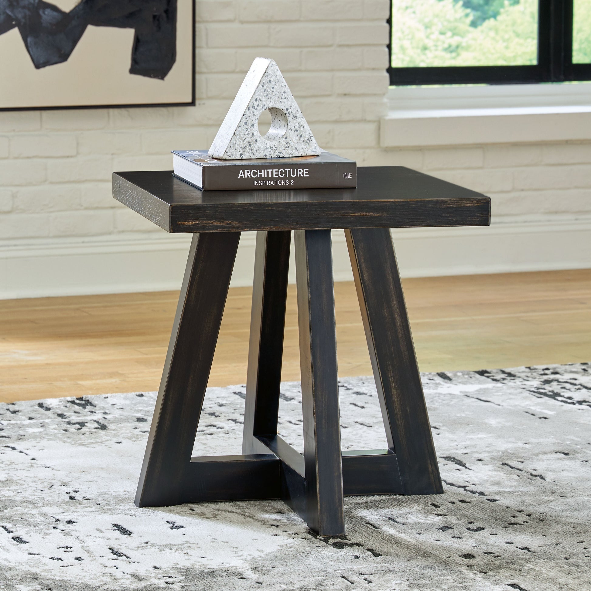 Signature Design by Ashley® Galliden - Black - Square End Table | Meri Furniture