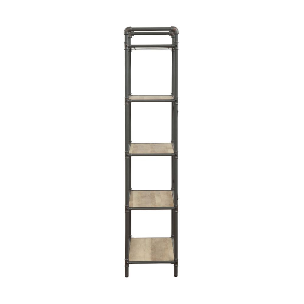 ACME The Itzel Bookcase is functionally designed to enhance your Decor. Organize your essentials with this unique, stylish bookcase. Different level contoured shelves and a versatile construction highlight this beautiful bookcase. Some Assembly Required.
