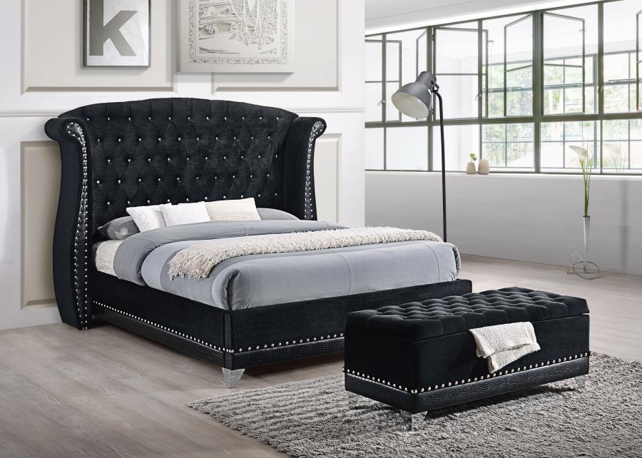 Coaster Fine Furniture Barzini - Upholstered Wingback Bed | Meri Furniture