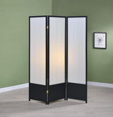 Calix - 3-Panel Room Divider Folding Shoji Screen - Black