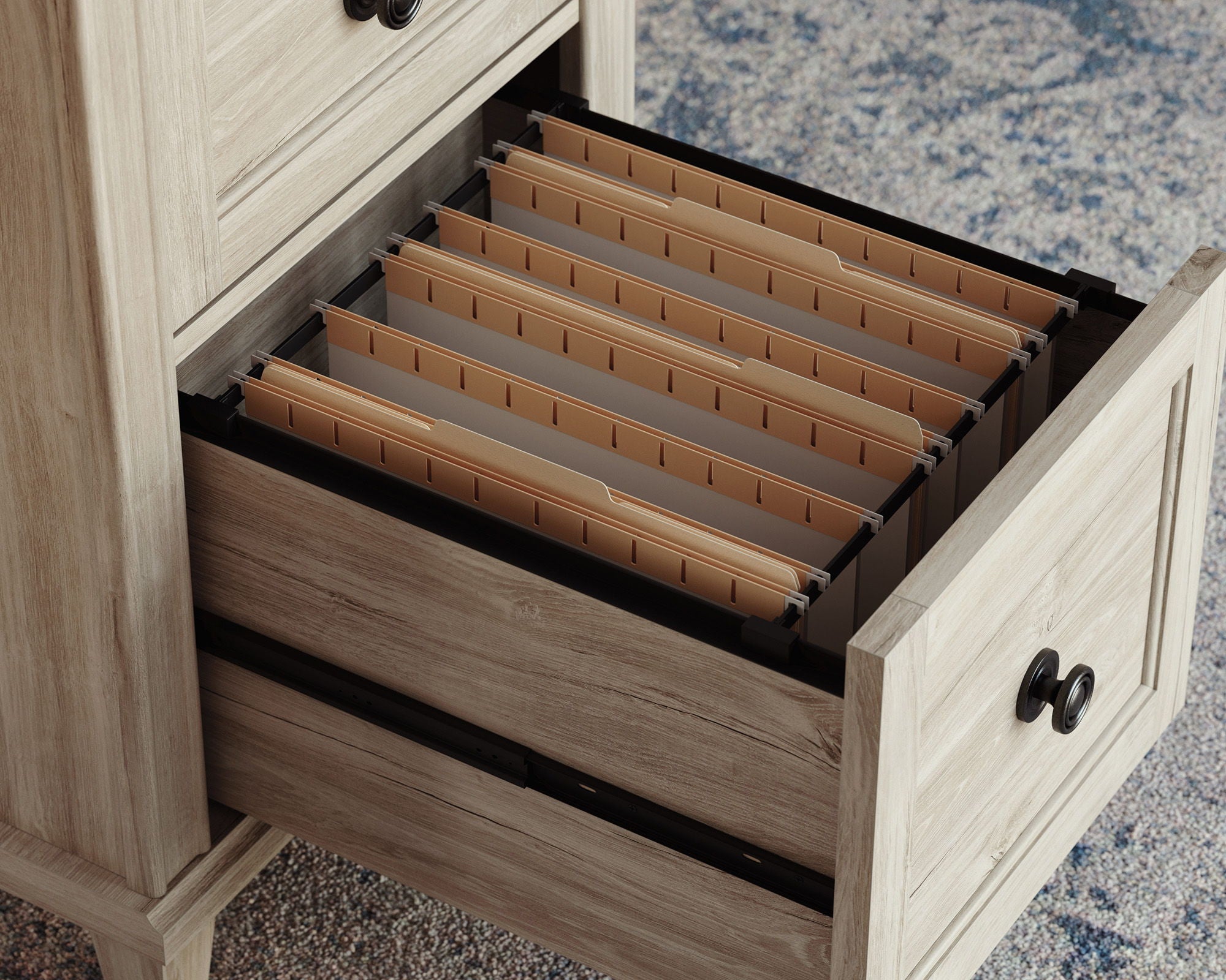 Executive Double Ped Desk in Chalk Oak