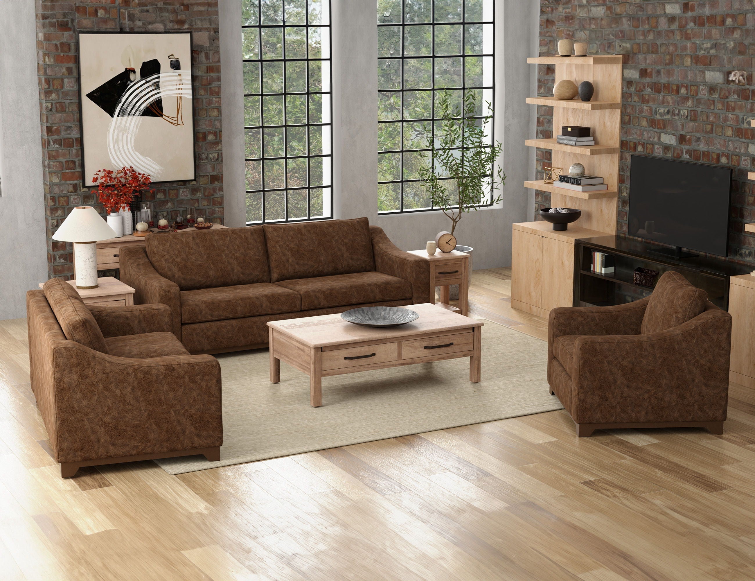 International Furniture Direct Natural Parota - Sofa | Meri Furniture