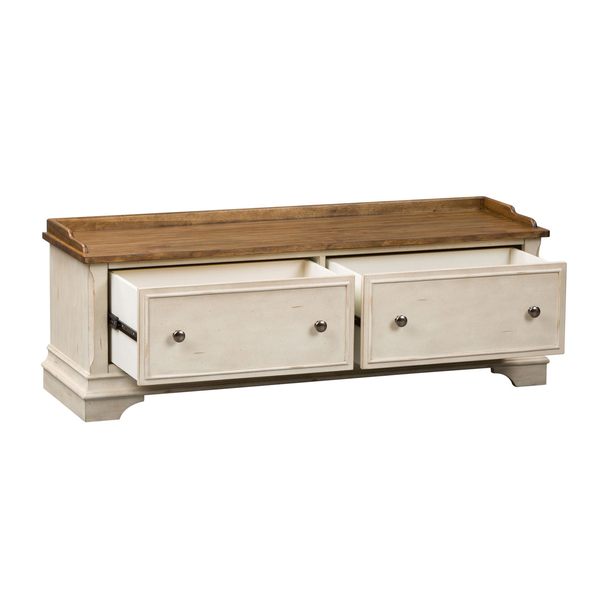 Liberty Furniture Morgan Creek - Storage Hall Bench - White | Meri Furniture