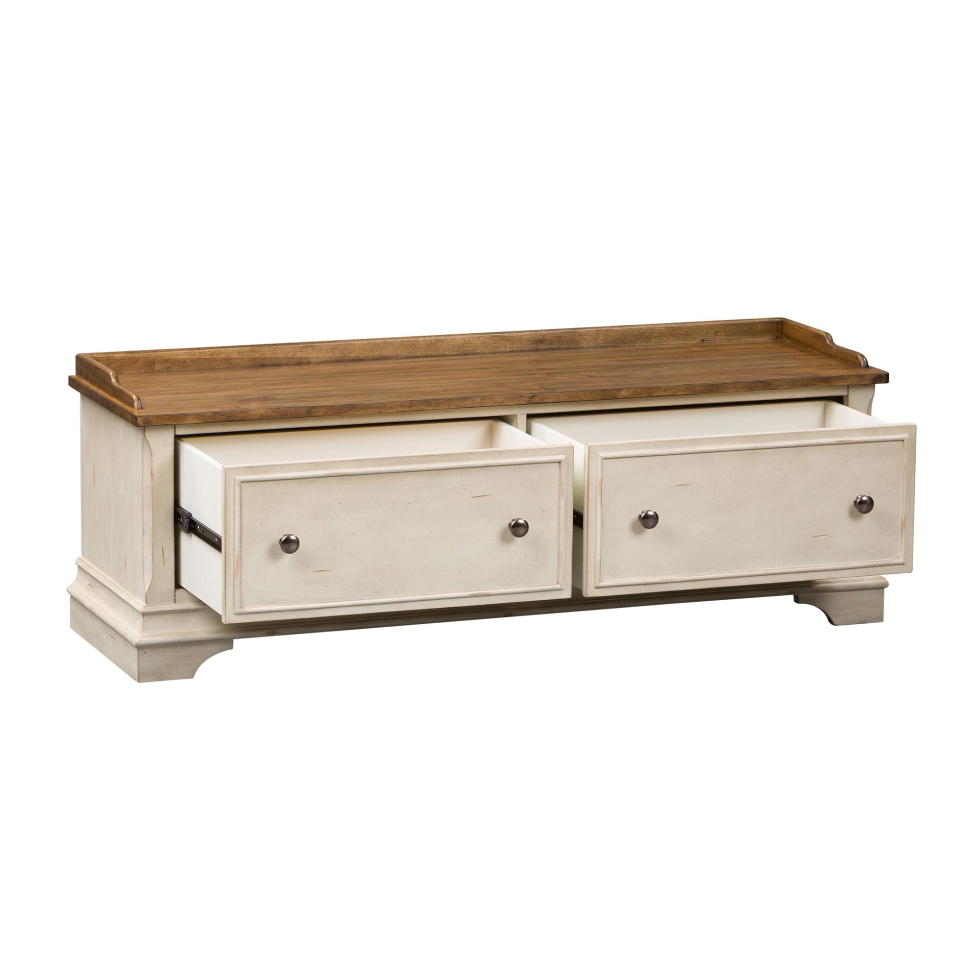 Liberty Furniture Morgan Creek - Storage Hall Bench - White | Meri Furniture