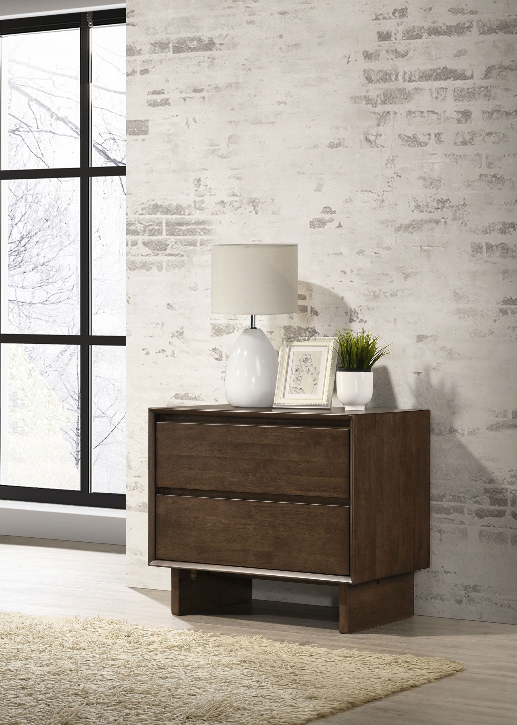 Coaster Fine Furniture Glenwood - 2-Drawer Nightstand Bedside Table - Warm Brown | Meri Furniture