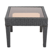 Outdoor Antibes Wicker Side Table, Accent Table - Gray