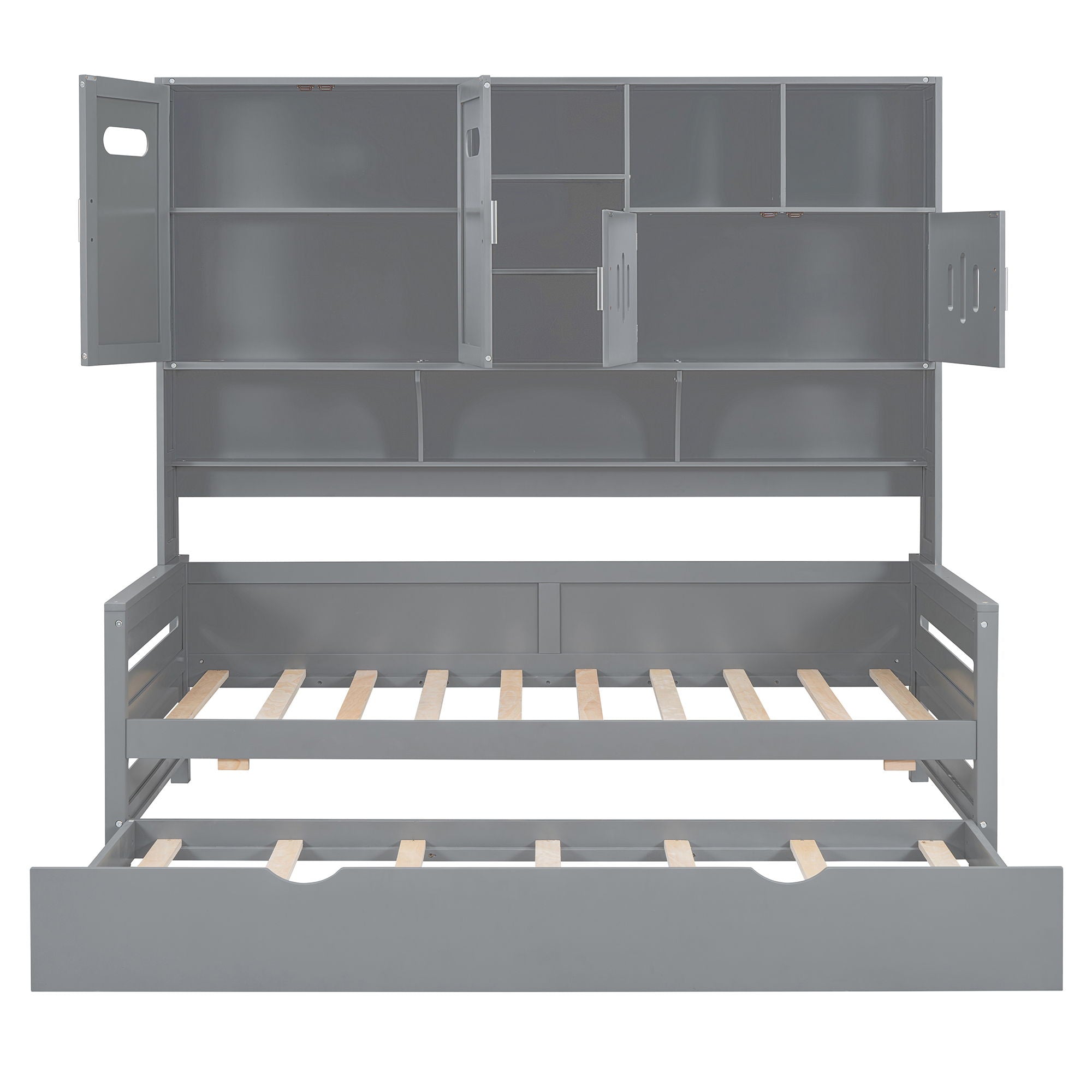 Daybed With All-In-One Cabinet And Shelf