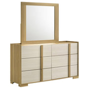 Coaster Fine Furniture Hyland - 6-Drawer Dresser With Mirror - Natural | Meri Furniture