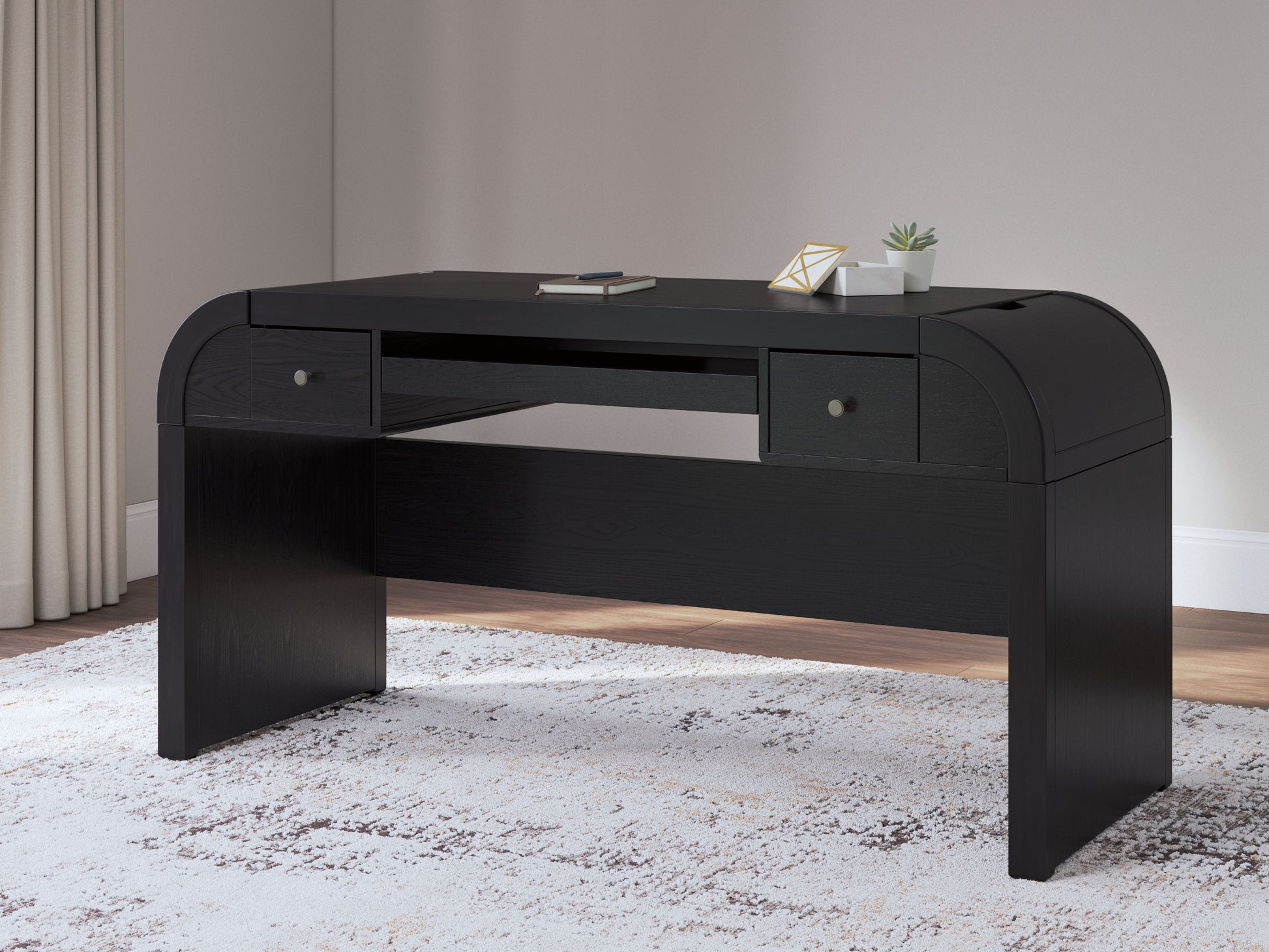 Signature Design by Ashley® Rowanbeck - Black - Home Office Desk | Meri Furniture