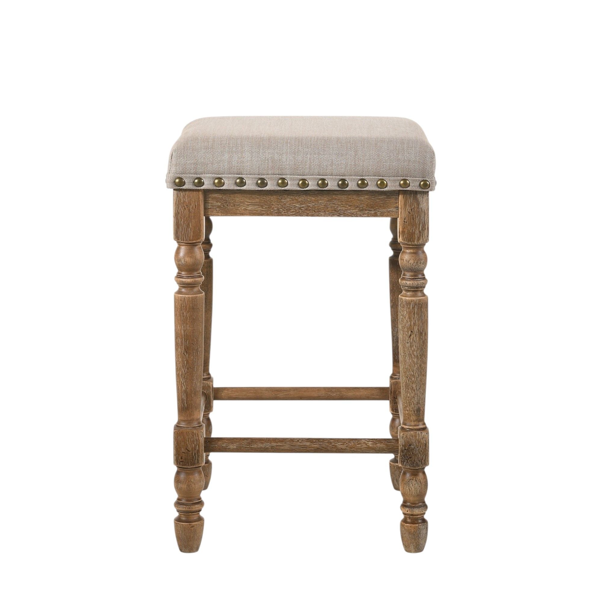 Farsiris - Weathered Counter Height Stool (Set 2) - Beige
