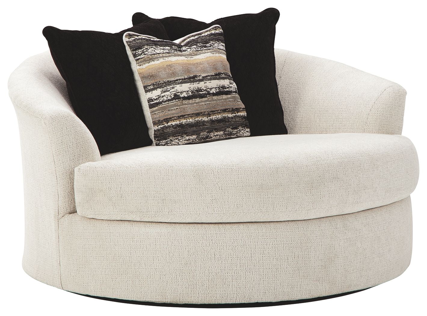 Ashley Furniture Cambri - Snow - Oversized Round Swivel Chair | Meri Furniture