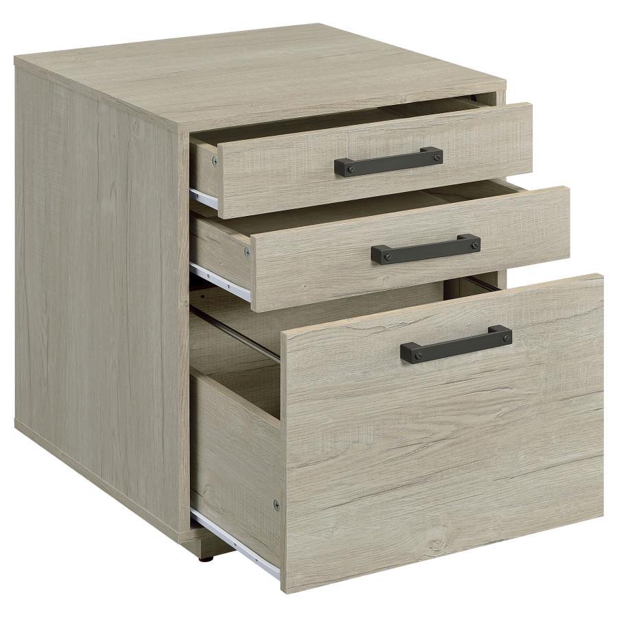 Coaster Fine Furniture Loomis - 3-Drawer Home Office File Cabinet - Whitewashed Gray | Meri Furniture