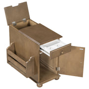 Vintage Flip Top Side Table With USB Ports