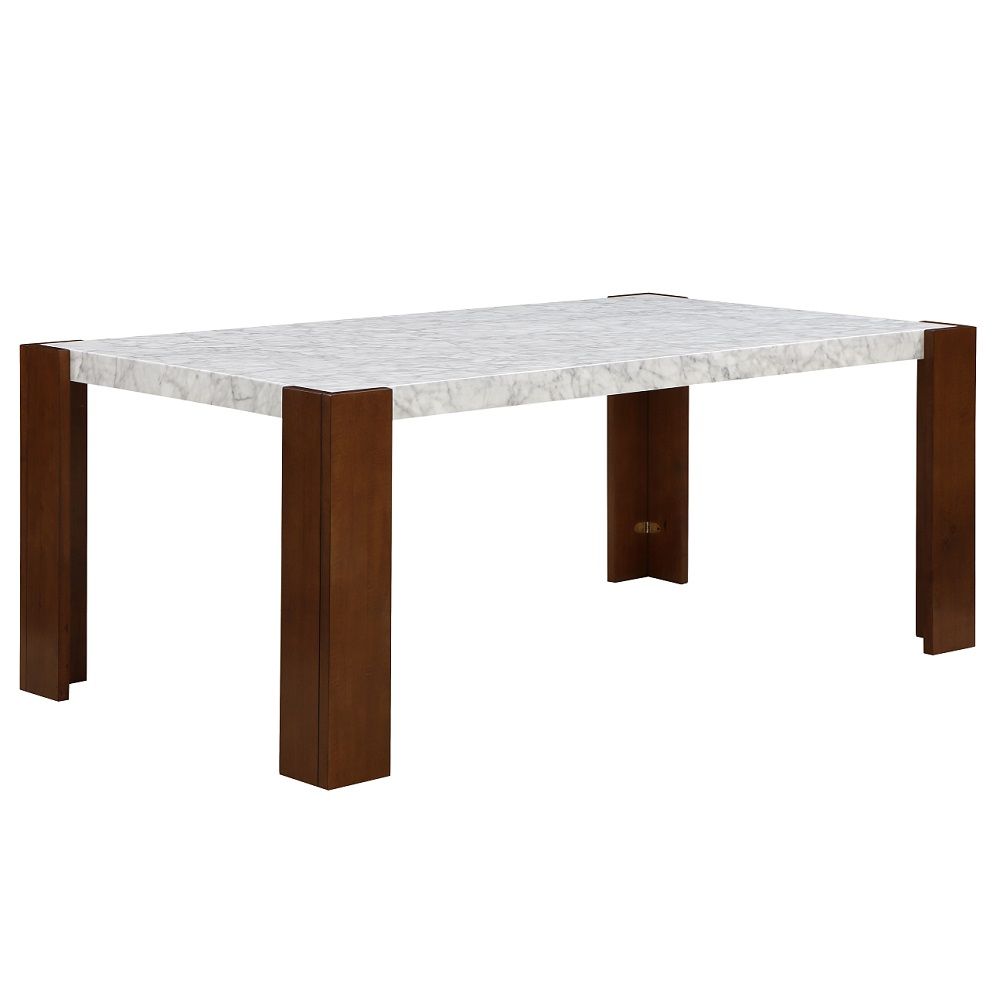 ACME Hettie - Dining Table With Engineering Stone Top - Brown | Meri Furniture