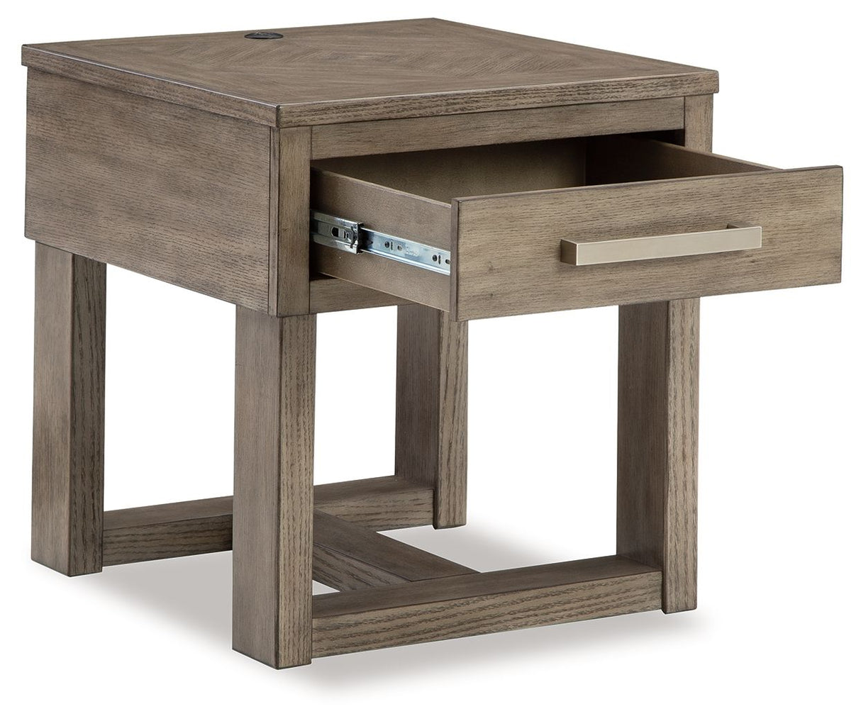 Signature Design by Ashley® Loyaska - Grayish Brown - Rectangular End Table | Meri Furniture