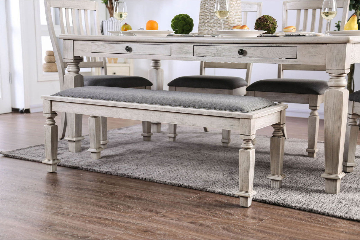 Furniture of America Georgia - Dining Table - Antique White / Gray | Meri Furniture