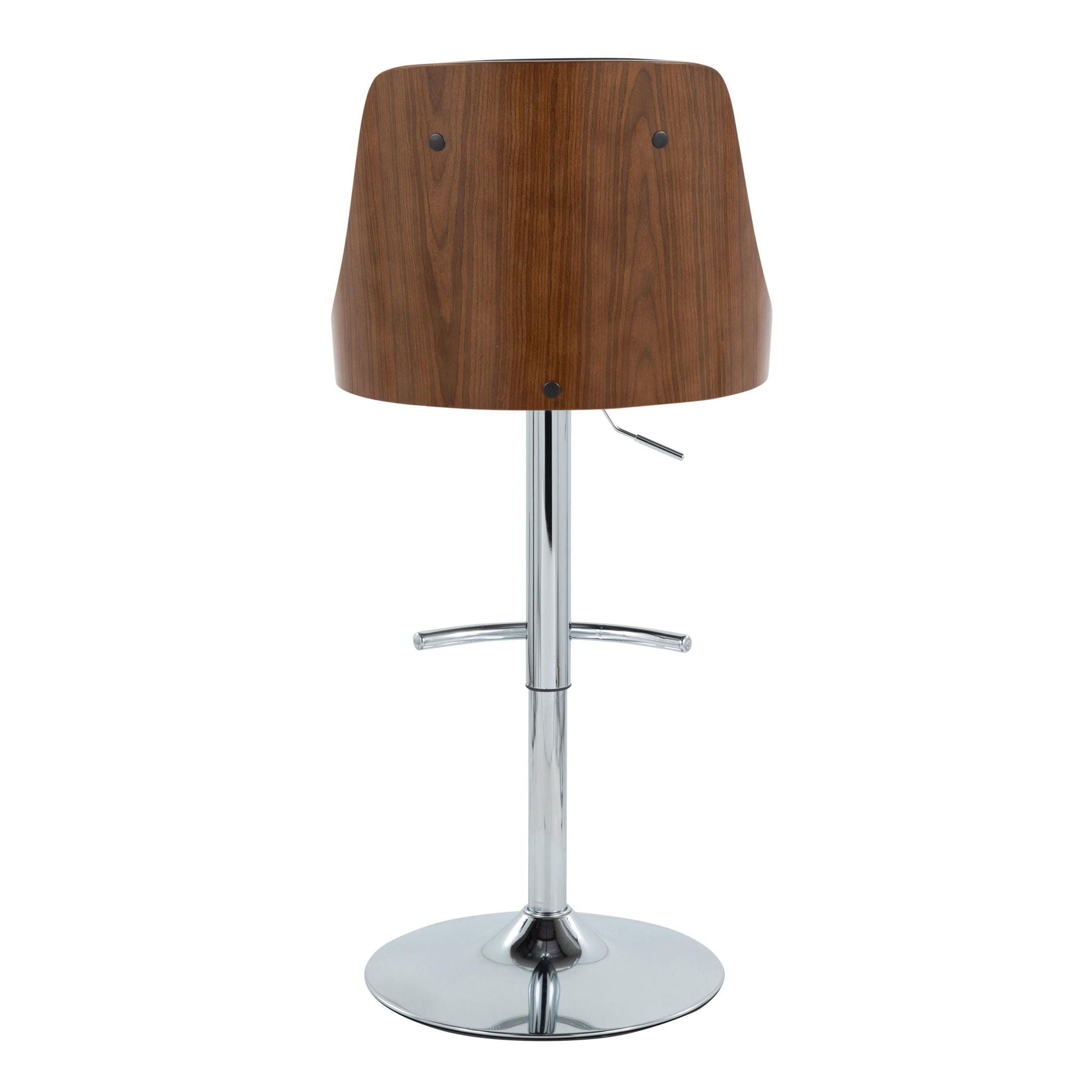 Gianna - Mid Century Modern Adjustable Barstool With Swivel With Rounded T Footrest (Set of 2)