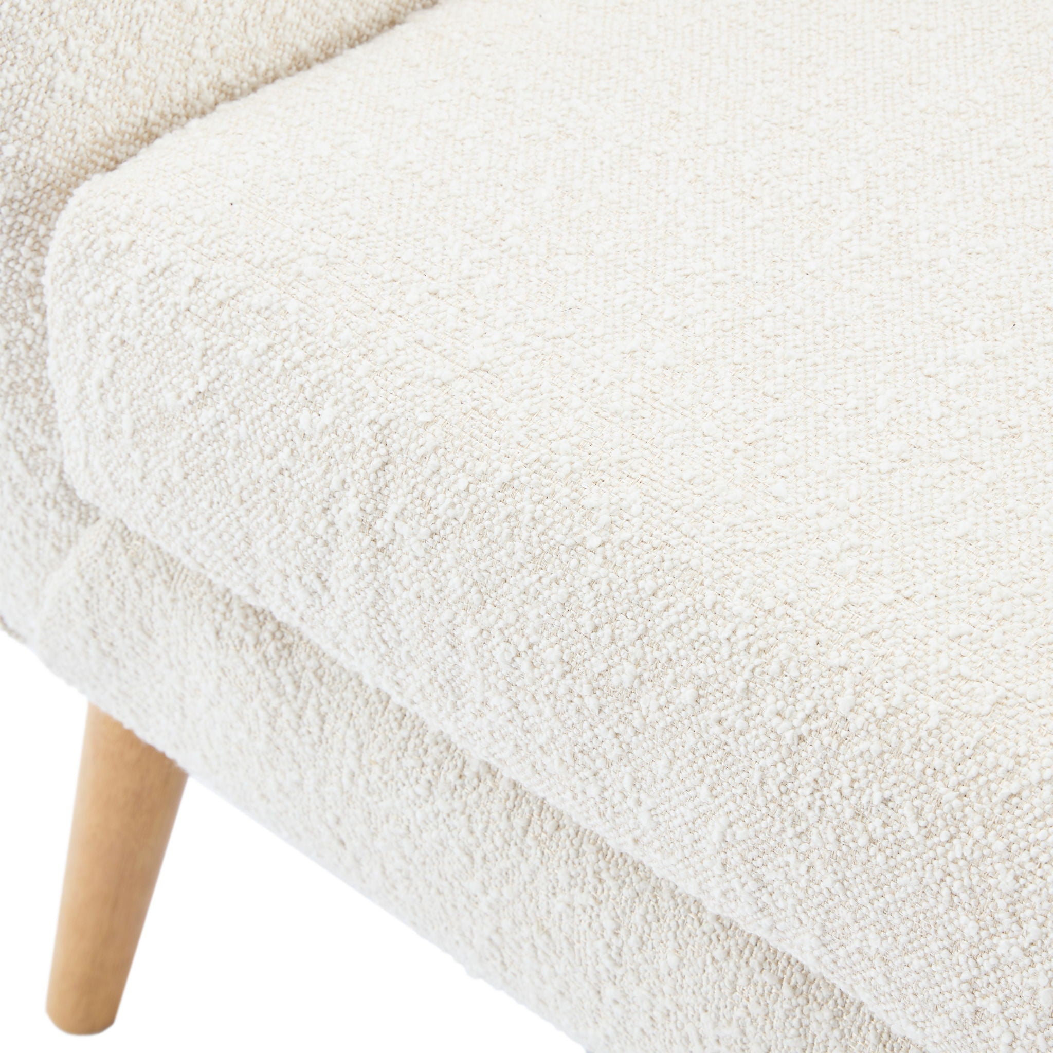 Ergonomic Accent Chair With Button Tufted Design And Rubber Wood Legs - Almond