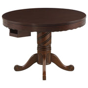 Coaster Fine Furniture Turk - Round Dining And Billiard Poker Game Table - Tobacco | Meri Furniture