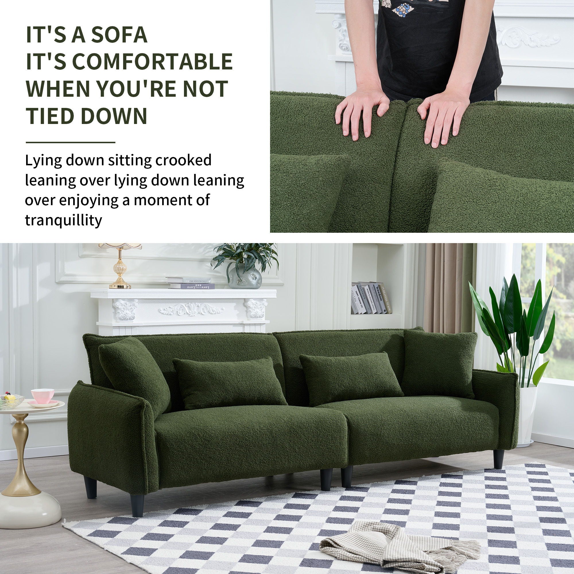Teddy Velvet Sofa, Soft & Comfortable