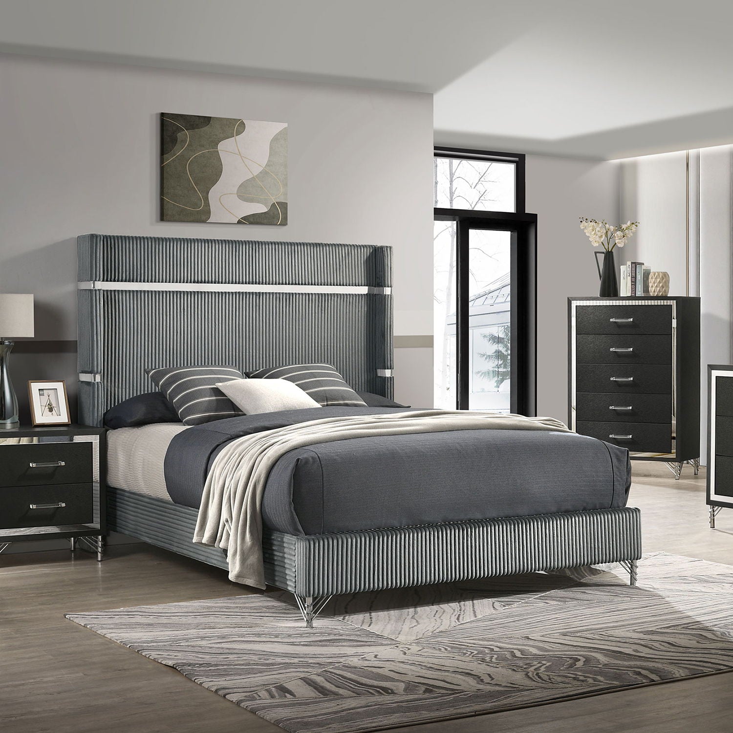 Malcolm - 2 Drawer Nightstand - Black