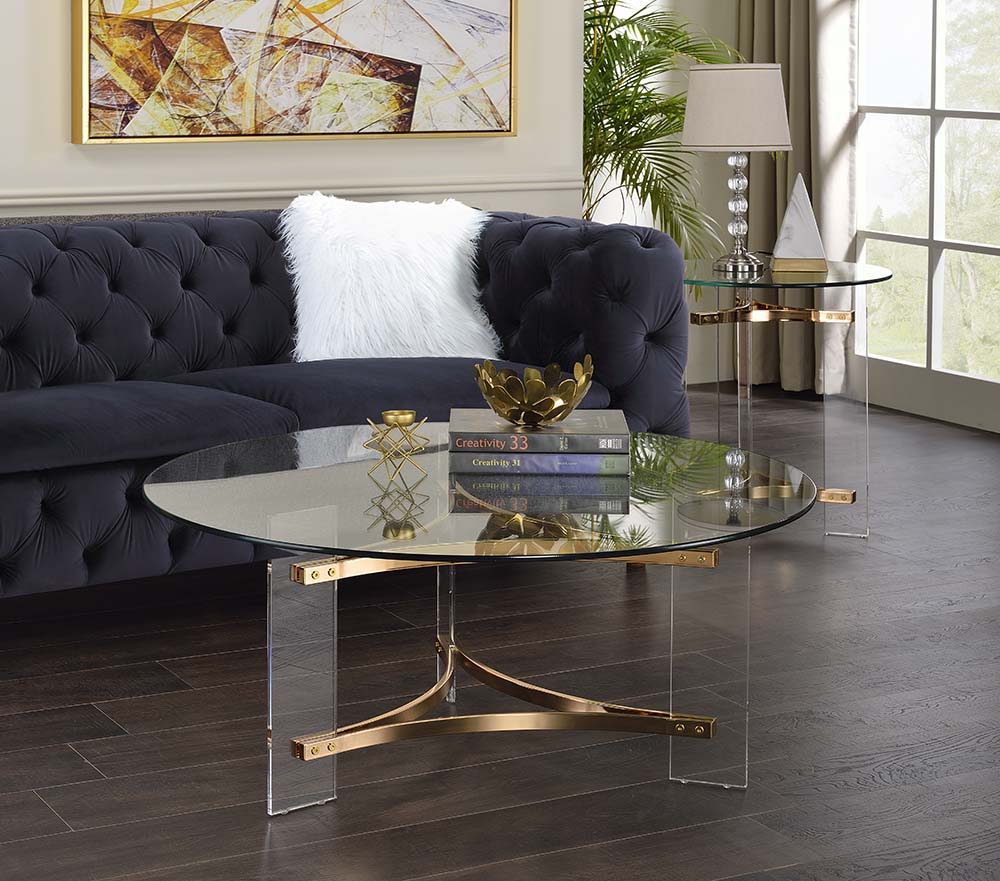 ACME Sosi - Coffee Table - Gold Finish | Meri Furniture