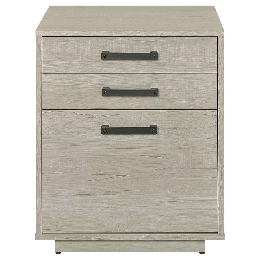 Coaster Fine Furniture Loomis - 3-Drawer Home Office File Cabinet - Whitewashed Gray | Meri Furniture