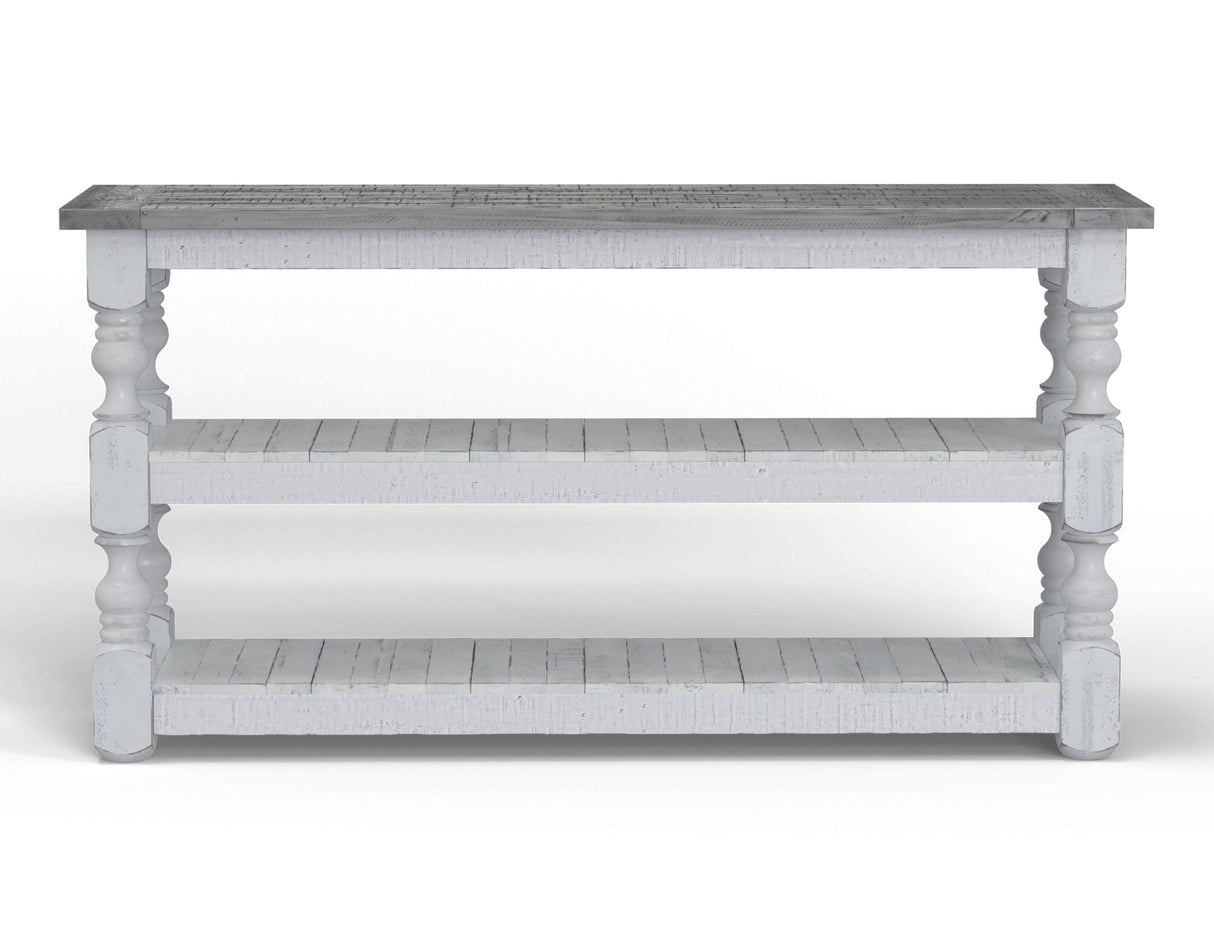 International Furniture Direct Stone - Sofa Table - Antiqued Ivory / Weathered Gray | Meri Furniture