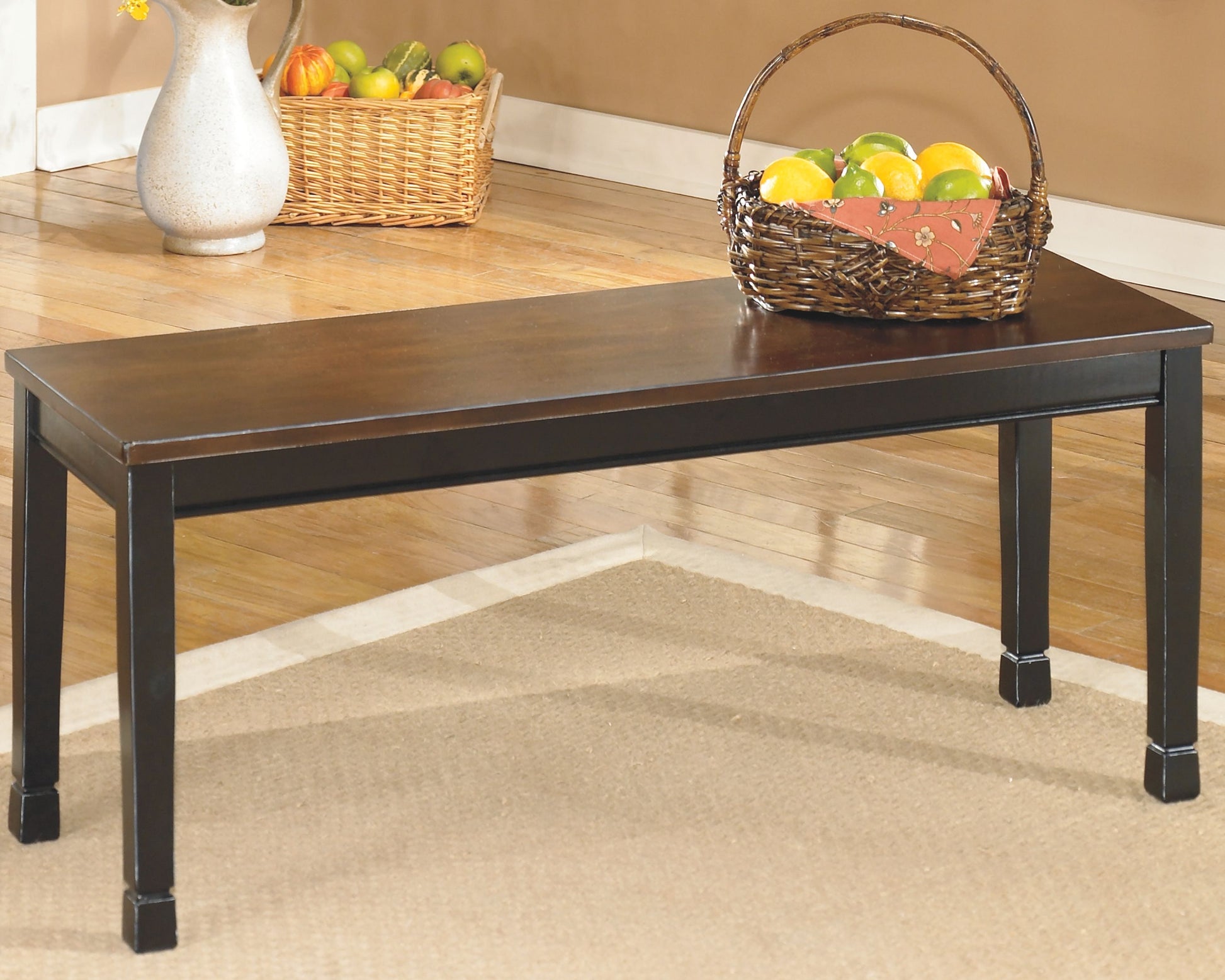 Signature Design by Ashley® Owingsville - Black / Brown - Large Dining Room Bench | Meri Furniture