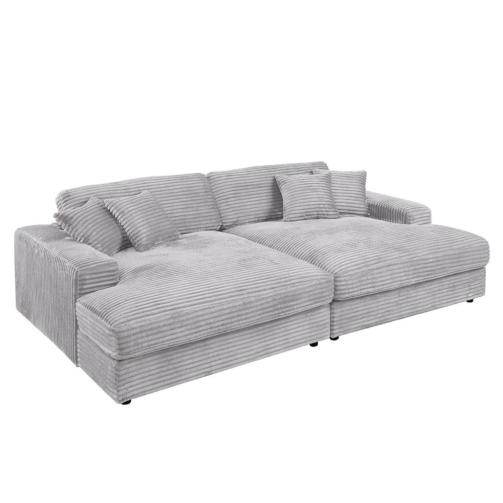 ACME Hilde - Sectional Sofa With 4 Pillows - Gray | Meri Furniture