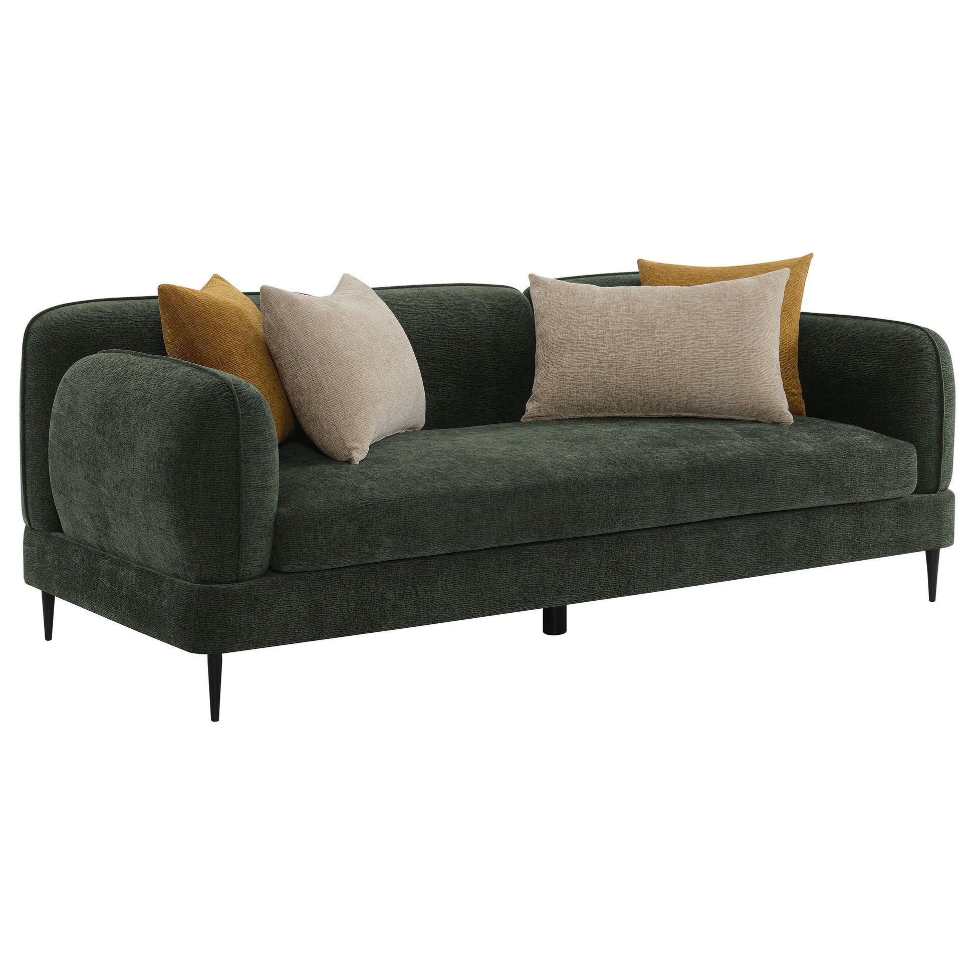 Coaster Fine Furniture Jade - Chenille Upholstered Modern Track Arm Sofa - Green | Meri Furniture