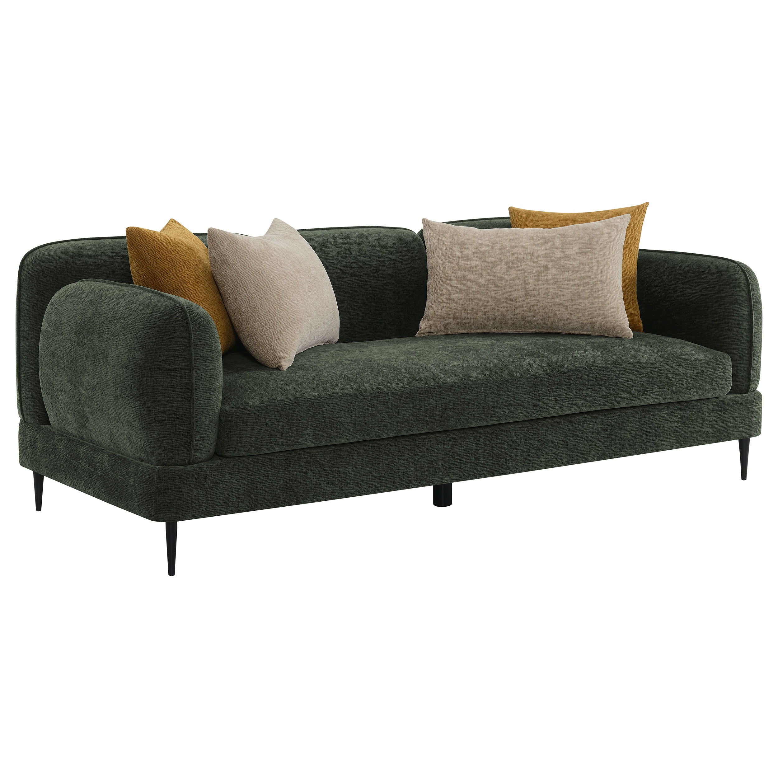 Coaster Fine Furniture Jade - Chenille Upholstered Modern Track Arm Sofa - Green | Meri Furniture