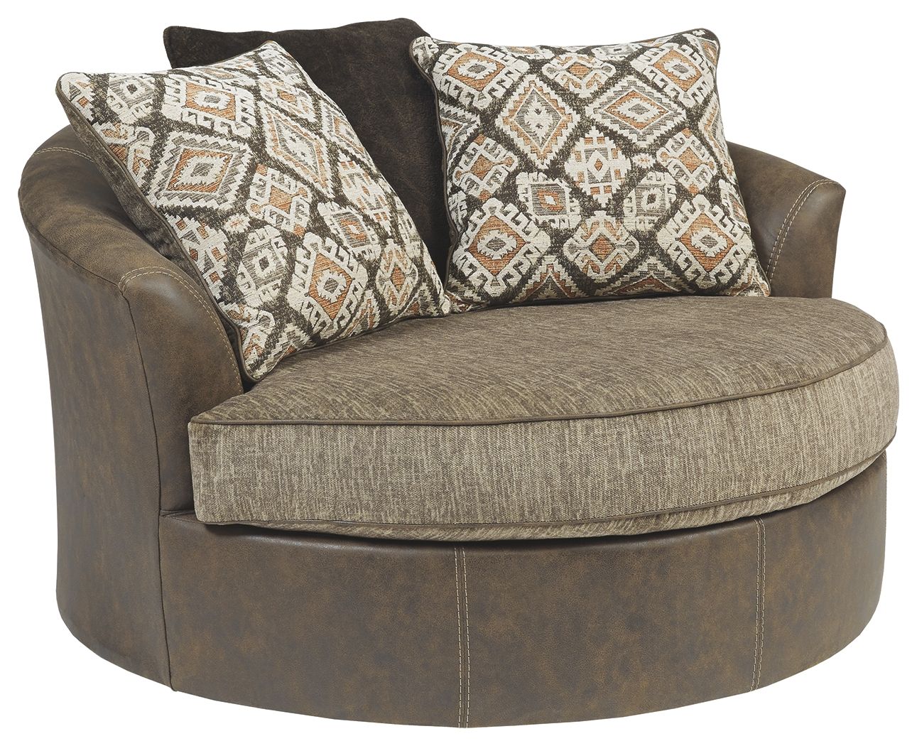 Ashley Furniture Abalone - Chocolate - Oversized Swivel Accent Chair | Meri Furniture