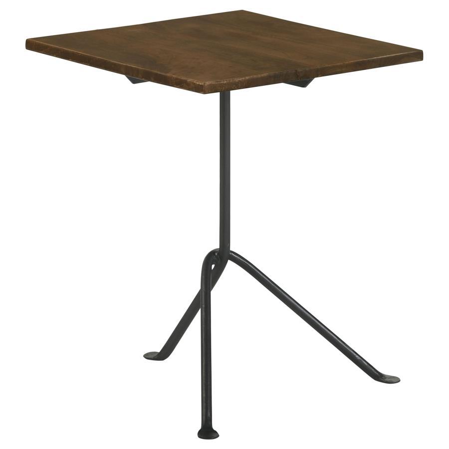 Coaster Fine Furniture Heitor - Square Wood Top Accent Side Table - Dark Brown | Meri Furniture