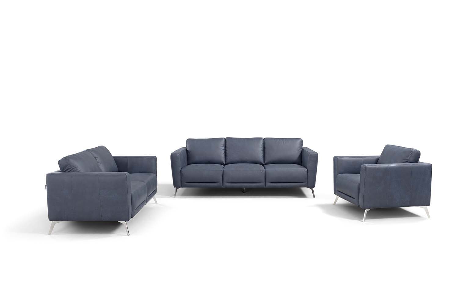 ACME Astonic - Loveseat - Blue Leather | Meri Furniture