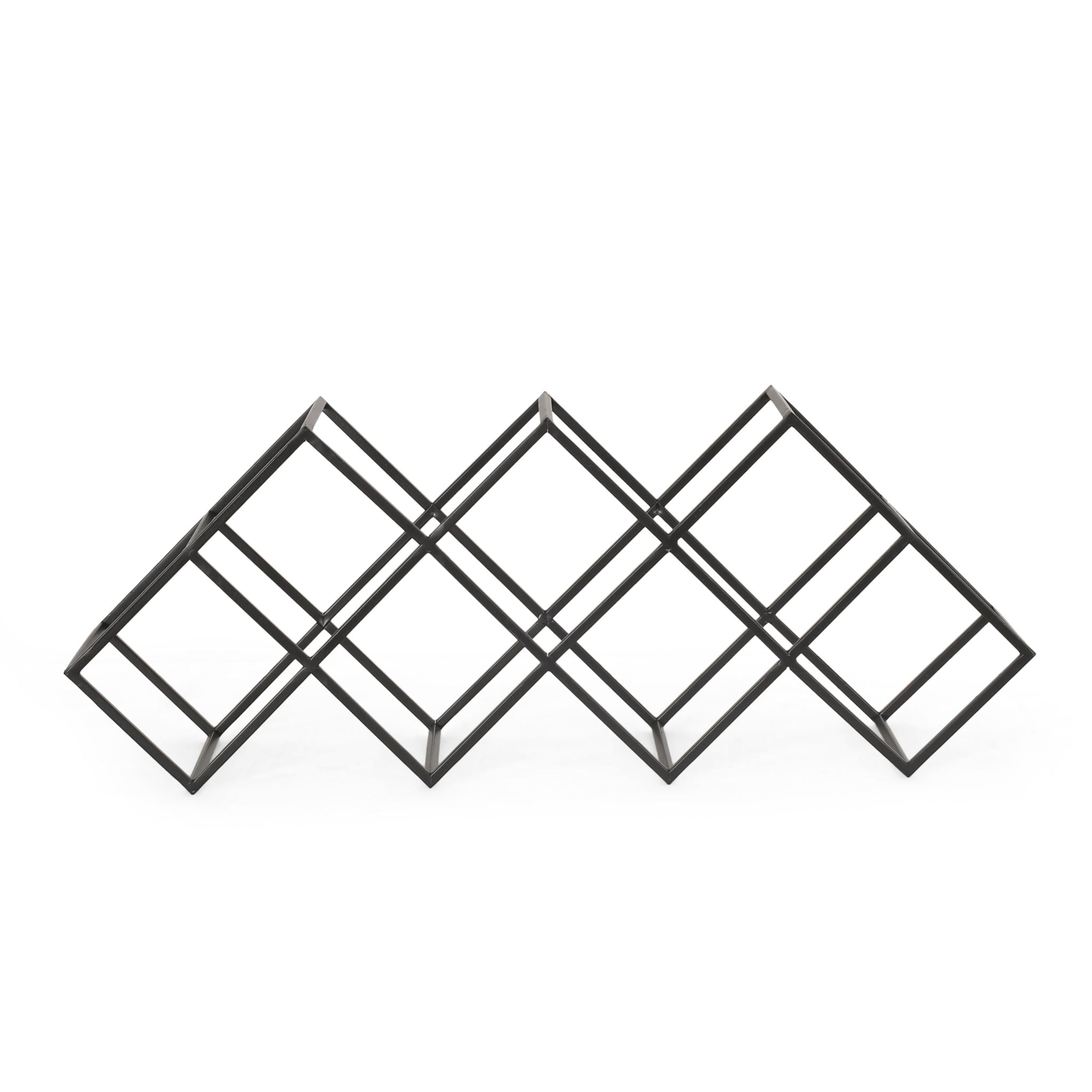 Modern Industrial Tabletop Wine Rack With 7 Bottle Holders - Black