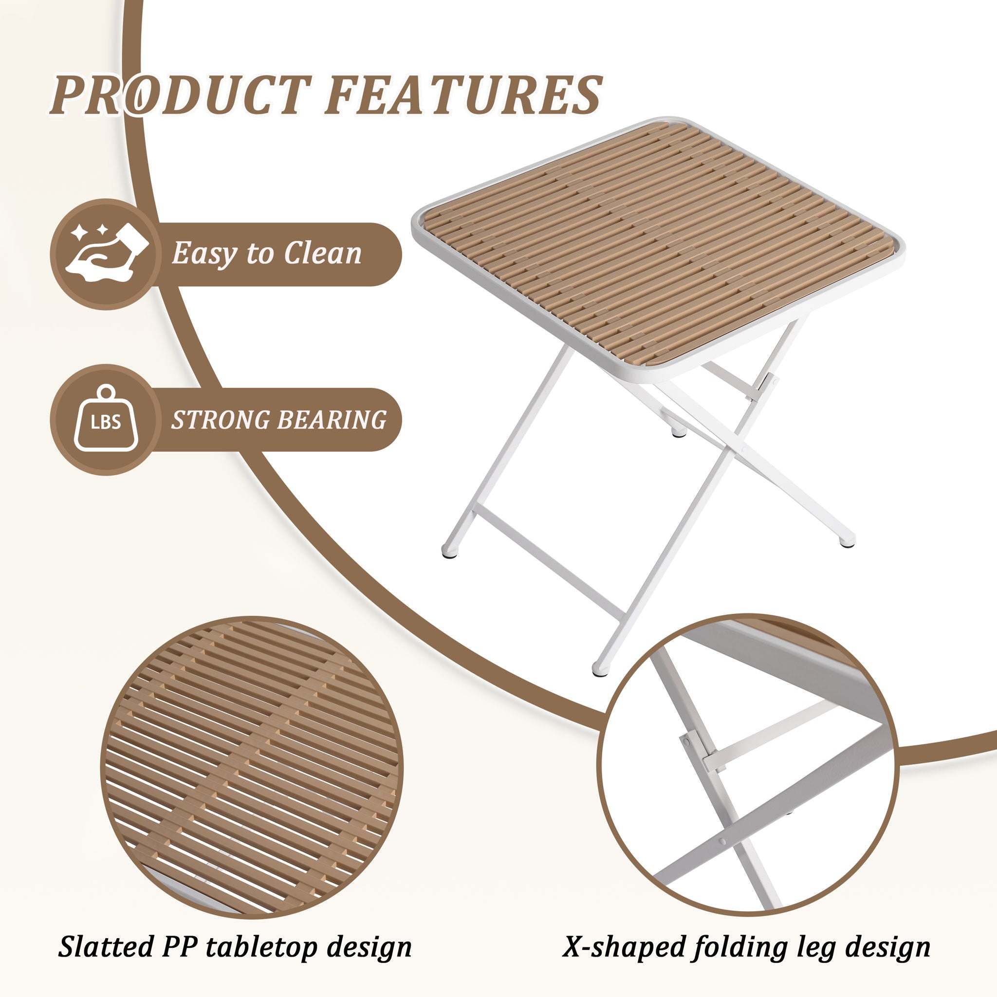 2 Pack Lounge Chair Set & Folding Square Table