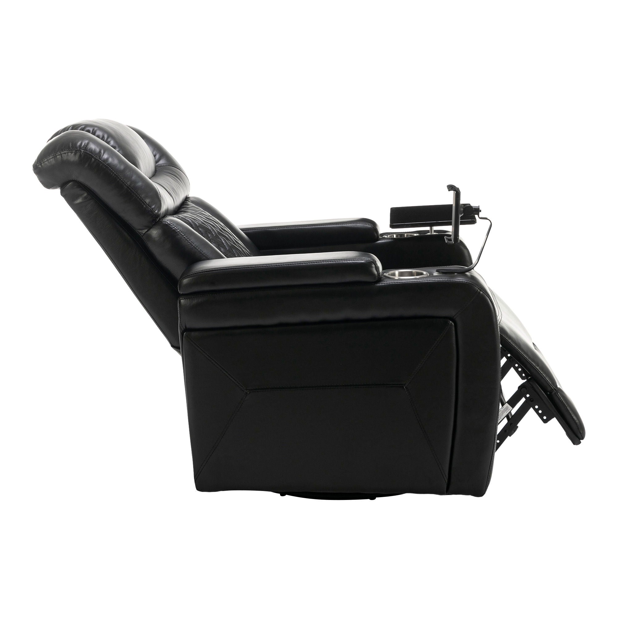 270 Degree Swivel Power Recliner With Tray Table, Phone Holder, Cup Holder, USB Port