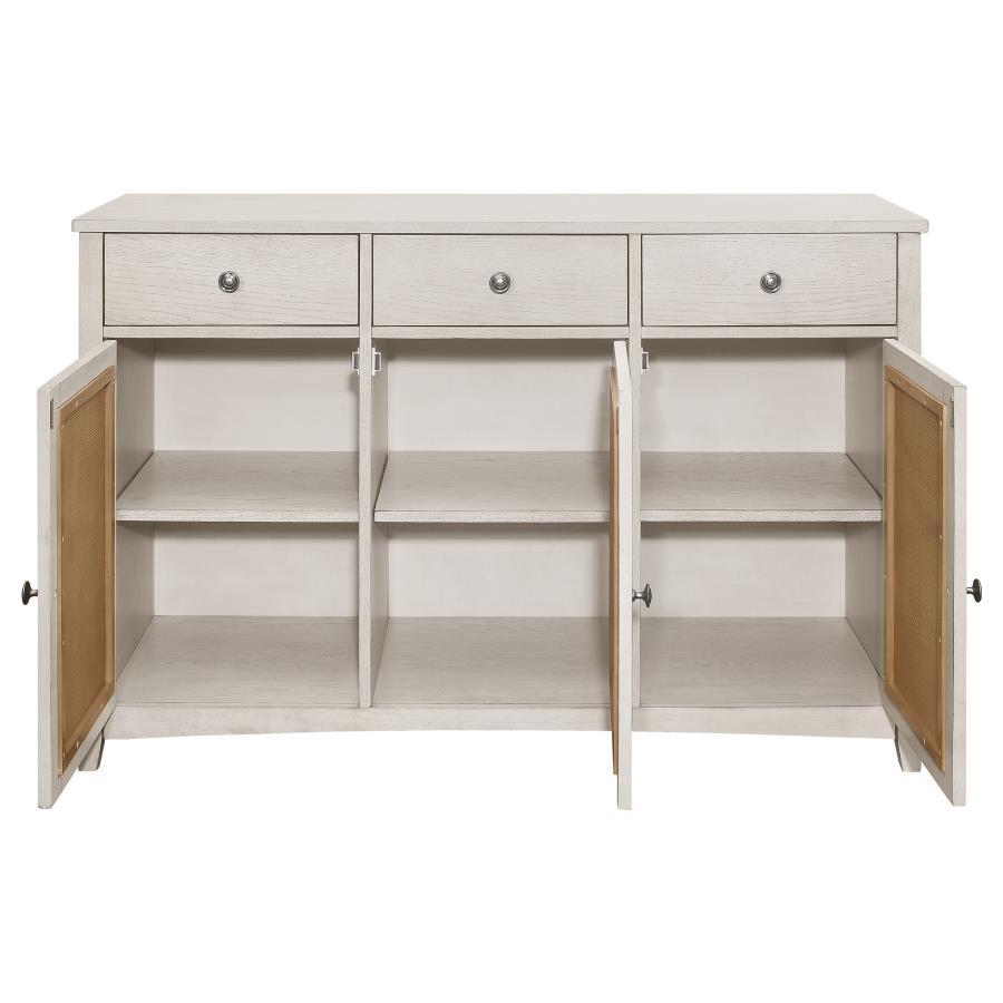 Coaster Fine Furniture Kirby - 3-Drawer Sideboard Buffet Cabinet - Rustic Off White | Meri Furniture