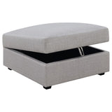 Cambria - Square Upholstered Storage Ottoman - Gray