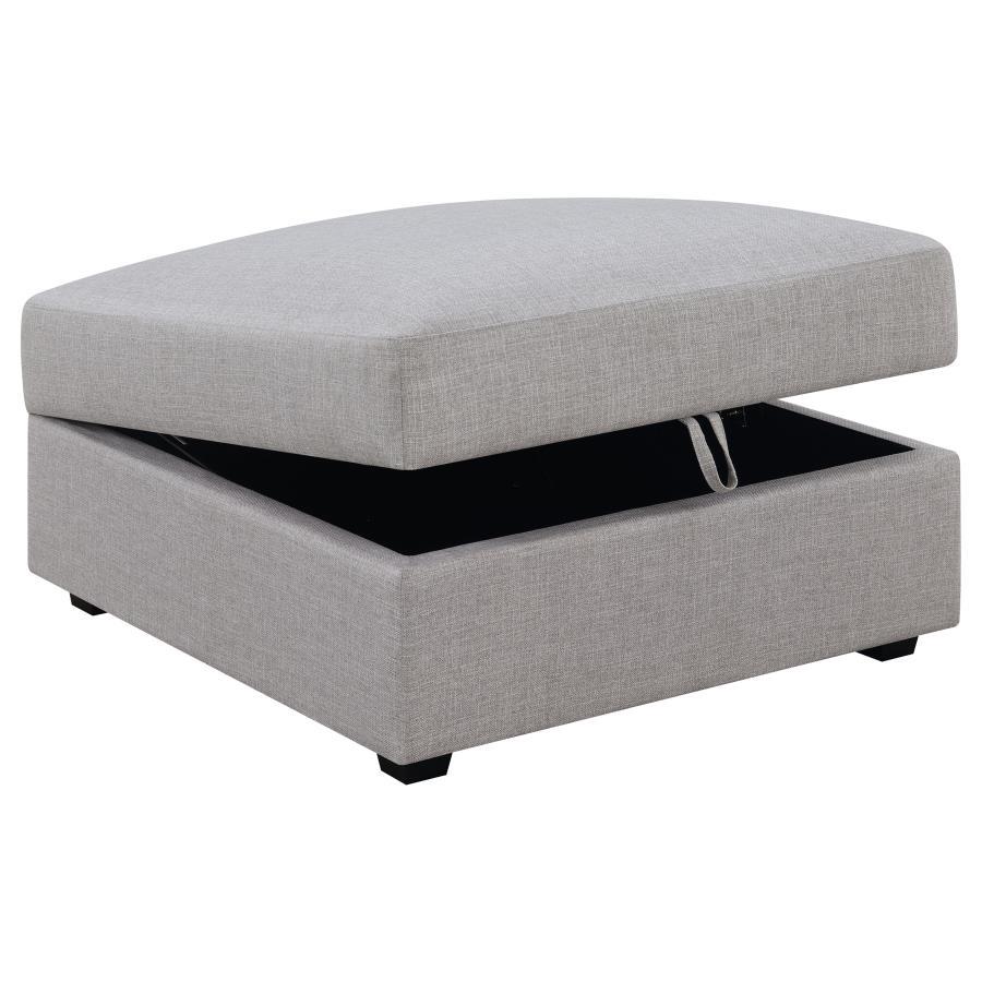 Coaster Fine Furniture Cambria - Square Upholstered Storage Ottoman - Gray | Meri Furniture