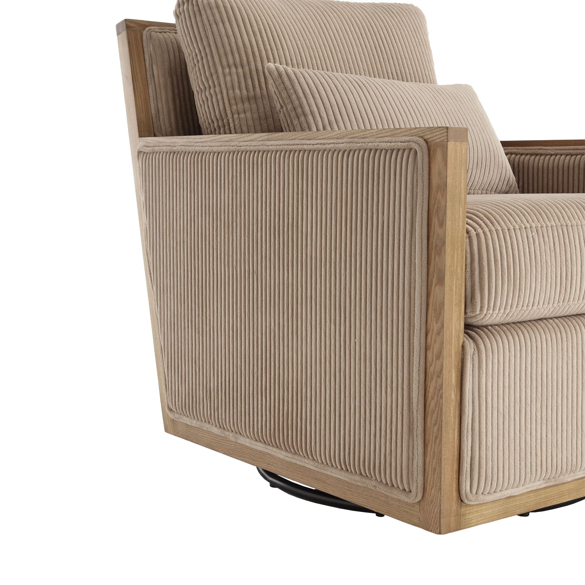 Comfy Accent Barrel Chair, 360 Degree Swivel