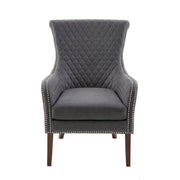 Heston - Accent Chair With Quilted Back And Nailheads - Gray