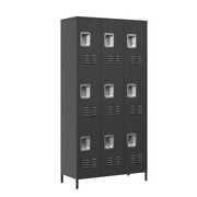 9 Door Lockers With Lock For Secure Storage And - Black