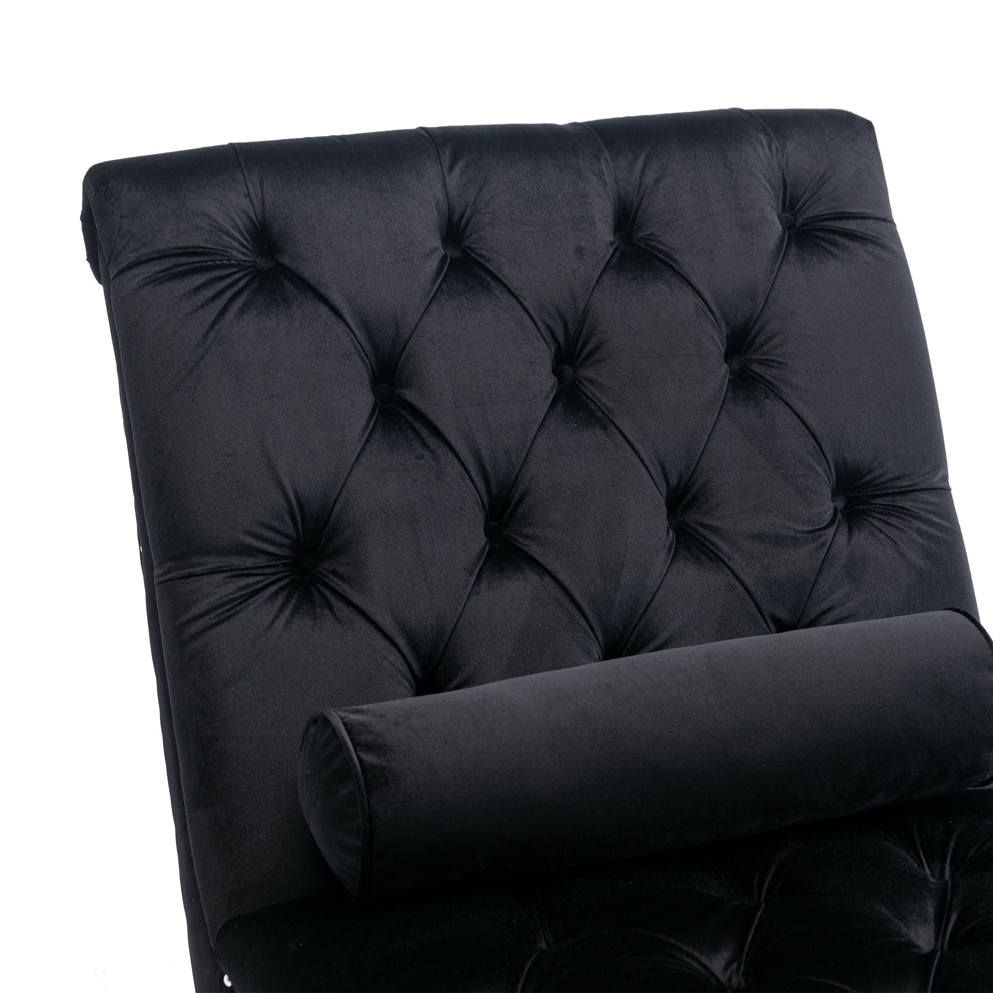 Velvet Chaise Lounge Indoor, Button Tufted Upholstered Chaise Lounge Chair With Pillow
